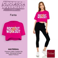 T-shirt Crop Top Rockout Workout Pound Fit Shirt Poundfit Crop Oversize Tops Women T-Shirt Girls Cro