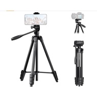 K&amp;F Concept Tripod for Smartphone and Camera, 153cm with 3-Way Pan Head, 4-Section Extension, Compact and Lightweight, Mini Tripod Stand with 360° Rotation, Remote Control, Carry Bag, for Video Camera/DSLR/Smartphone/Tablet - Black[Tripods][Japan Product]