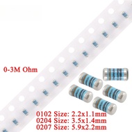 10-50Pcs 0102 0204 0207 SMD Resistor Cylindrical Color Ring Chip Wafer Resistance 1% 100R 200R 1K 2K