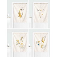 Cartoon Japanese Style Firewood Dog Cloth Art Door Curtain Household Bedroom Shielding Curtain Kitchen Bathroom Perforated Half Curtain Partition Curtain