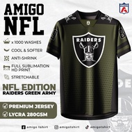 AMIGO NFL Sublimation Microfiber Jersey tshirt Design OLIVE RAIDERS baju jersi lelaki baju jersey Ma