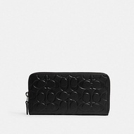 [READY STOCK MY] C0ACH Accordion Signature Embossed Leather Wallet in Black (CE551)