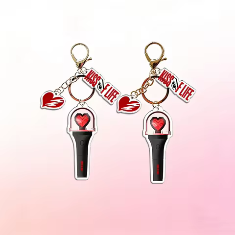 KISS OF LIFE Keychain Lightstick Pendant Hearts Printing Acrylic Bag Charm Decoration JULIE NATTY BE