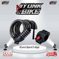 5 digit spiral bicycle lock digital lock