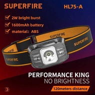 SuperFire rechargeable led headlamp Portable headlight head flashlight HL75-X Type-C Fishing Inducti