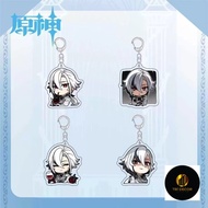 Game Genshin Impact Arlecchino Cute Acrylic Pendant Keychain Collection Cosplay Gift