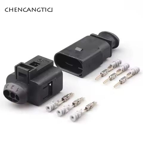 5 Sets 3 Pin 1J0973703 Waterproof Electrical Wire Connector Temp Auto Sensor Repair Socket Plug for 