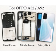 For oppo a52 / a92 LCD Faceplate Frame Front Middle Frame Housing Battery Door Back Cover Housing Ca