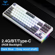 AULA 99/87/80 Keys customized gaming keyboard Gasket Structure Tri-mode RGB Wired /Bluetooth /2.4G W