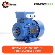 Dynamo 3 hp 1400 RPM 3 Phase 380V FamozePro Electro Motor Drive GL 3 PK 2.2 KW Electric Motor
