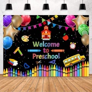 5x3ft Welcome to Preschool Backdrop Back to School Party Decorations Supplies Kids First Day in Pres