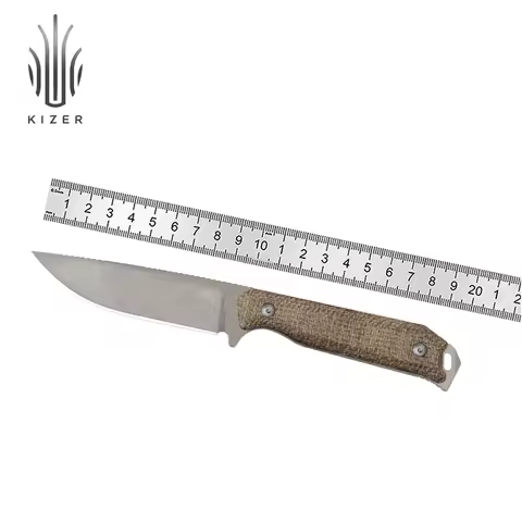Kizer EDC Fixed Blade Knife Begleiter Fix 1045M 3V/AEB-L Steel With Micarta/G10/Richlite Handle Outd