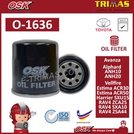 OSK Oil Filter Toyota Avanza Alphard ANH10 ANH20 Vellfire Estima ACR30 ACR50 RAV4 SXA10 ZCA25 ZSA44 O-1636 90915-YZZE1