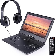 Aiwa - 14" Portable Media Player Travel Kit, DVD & CD Player Portable with Swiveling Screen, Built-i