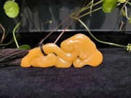 收藏級，頂級壽山黃芙蓉石《靈芝》把件，老性黃芙蓉，滿雞油黃，18850
