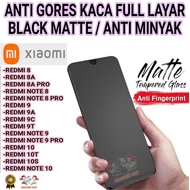 ANTI GORES KACA BLACK MATTE FULL LAYAR/ANTI MINYAK /TEMPERED GLASS FOR XIAOMI REDMI 8/ REDMI 8A/ REDMI 8PRO/ REDMI 8A PRO/ REDMI NOTE8/ REDMI NOTE 8 PRO/ REDMI 9/ REDMI 9A/ REDMI 9C/ REDMI 9T/ REDMI NOTE 9/ REDMI 10/ REDMI 10S/ REDMI NOTE 10