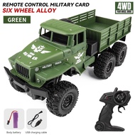 Truk Militer Remote Control dengan Lampu 2.4GHZ 4WD RC Mobil Truk Kargo Besar Bahan Alloy