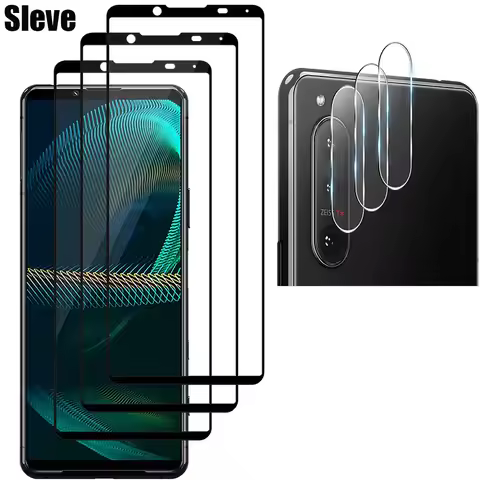 2.5D 9H Tempered Glass For Sony Xperia 1 5 10 II iii Screen Protector with HD Lens Protector On For 