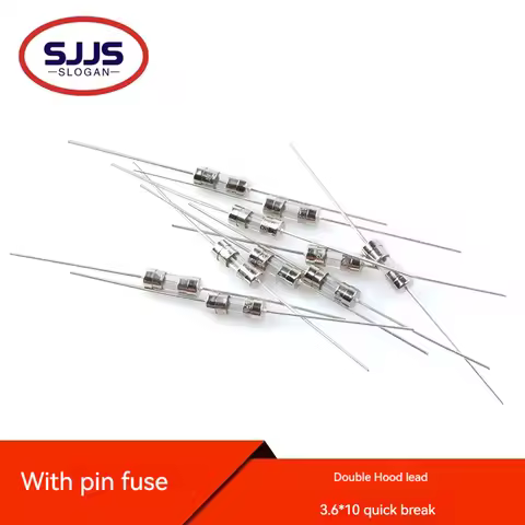 【10PCS】3.6*10 Fast-Blow Glass Tube Fuse Fast Break With Pin 3.6X10MM 0.5A 1A 1.5A 2A 3A 3.15A 4A 5A 
