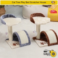 Cat Tree Play Bed Scratcher House / Sisal Scratching Post With Hanging Rat Toy / Pencakar Kucing