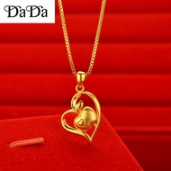 [Totoong Gold] Pure 18k Saudi gold pawnable legit necklace women's love apple pendant wedding jewelry girlfriend gift Buy 1 Take 1 south sea pearl white earring