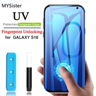 Samsung Galaxy S10 Full Coverage UV Glue Curved Clear And Matte Anti-Fingerprint Tempered Glass with