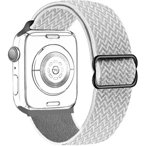 Nylon Stretch Braided Solo Loop Compatible with Apple Watch 38mm 40mm 42mm, Adjustable Elastic Woven