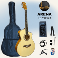 ARENA JF-39EQ4 Acoustic Electric Guitar with Full Guitar Setup and Accessories