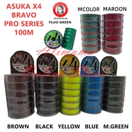 100M ASUKA BRAVO X4 PRO SERIES BRAIDED FISHING LINE TALI PANCING