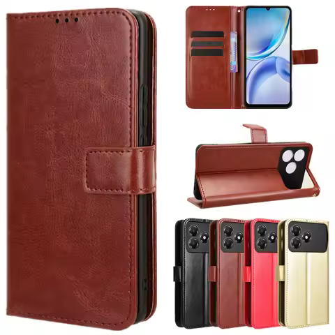 Leather Flip Case For ZTE Blade A36 A56 A76 4G Protective Cover Wallet Card Slot Kickstand Coque Fun