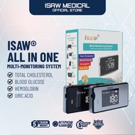 Ready stock🇲🇾isaw 4 in 1 Multifunctional Blood Glucose Cholesterol Hemoglobin Uric Acid Meter