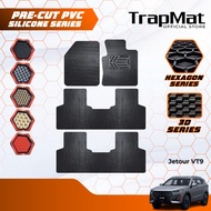TrapMat® PVC Silicone Car Mat Jetour VT9 | Pre-Cut PVC Silicone Hexagon / 3D Silicone Carpet Series
