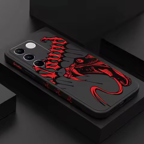 Red Snake Phone Case For VIVO V30 V29 V29E V27 V27E V25 V25E V23 V23E V21 V20 Y20 Y12 Y21 Y22 Y50 Y3