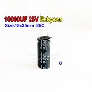 คาปาซิเตอร์ 10000UF 25V 85C RUBYCON SIZE 18X35MM. สีดำ