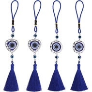 Lucky Evil Eye Car Hanging Ornament Blue Resin Evil Eye Beads Charm Pendant Blue Eyes Tassel Rear Vi
