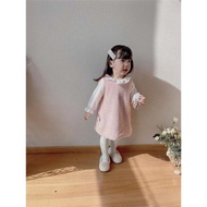 假兩件兔毛公主連衣裙寶寶女童冬款公主洋氣衣服6-12個月1-2-3歲