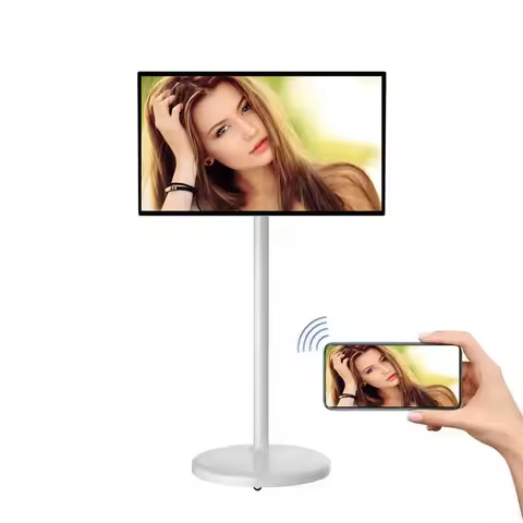 Portable TV Smart Stand Monitor 32 Inch LCD TV Android 13 LCD Smart Digital Displays Portable Touch