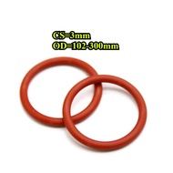 Red silicone O-ring sealing ring Thickness CS3mm*OD102-300mm waterproof ring high temperature resist