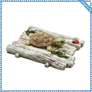 [AhagexaMY] Buoyant Raft with Turtle Resin Buoyant Turtle Ornament Wood-Grain Pond