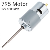 795 Ship Model DC Motor 12V 8000RPM Long Shaft High Torque Motor for Bait Boat / Ship Model / Blende