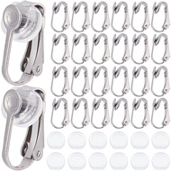 1 Box 40Pcs Silver Earring Converter Clip on Earrings Converter Stainless Steel Earring Clips with C