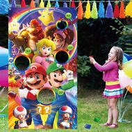 Mario Movie New Fun Throwing Game Banner Party Decoration Products Children's Party Sandbag Game Banner
