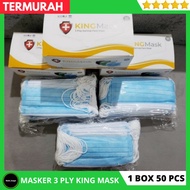 Masker 3 Ply King Mask 1 Box isi 50 Pcs / Masker Medis 3 Ply Earloop