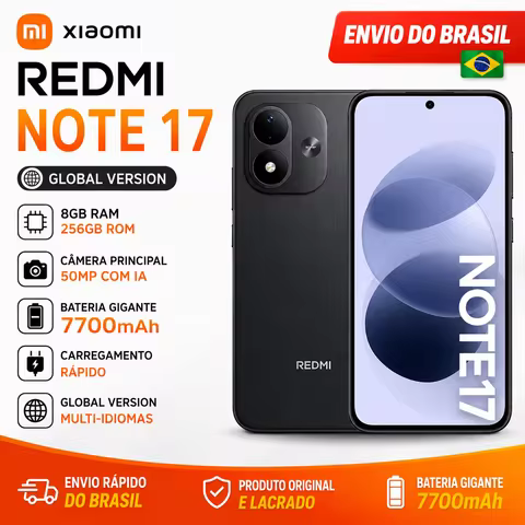 Xiaomi Redmi Note 17 4g Global 256Gb 8Gb Ram Dual Sim 6.99\" Screen - Black - 7700 Mah Battery