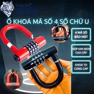Tiger 4-digit U-shaped lock, HD, anti-theft using 4-digit password