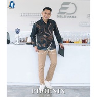 KEMEJA Phoenix Men's Batik Shirt Long Sleeve Modern Solo Batik Full Fur by Batik ALX