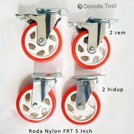 MERAH Red Nylon Trolley Wheels Cupboard Table Cart 4 5 Inch Set Frt New Stock