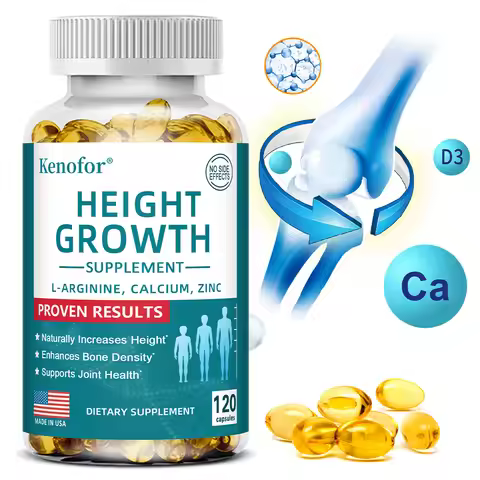 Height Growth Supplement - Calcium, L-Arginine, Vitamin D3, Zinc - Promotes Bone Growth - Helps Natu