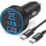 Car Charger Fast Charging 90W/130W 3/4 Port USB C Comes with 240W 3ft USB-C Cable