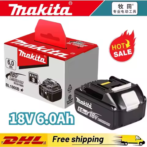 Makita Battery BL1860 Rechargeable Battery 18V 6.0Ah Lithium Ion for Makita 18v Battery 6Ah BL1850 B
